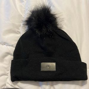 Black pure barre beanie